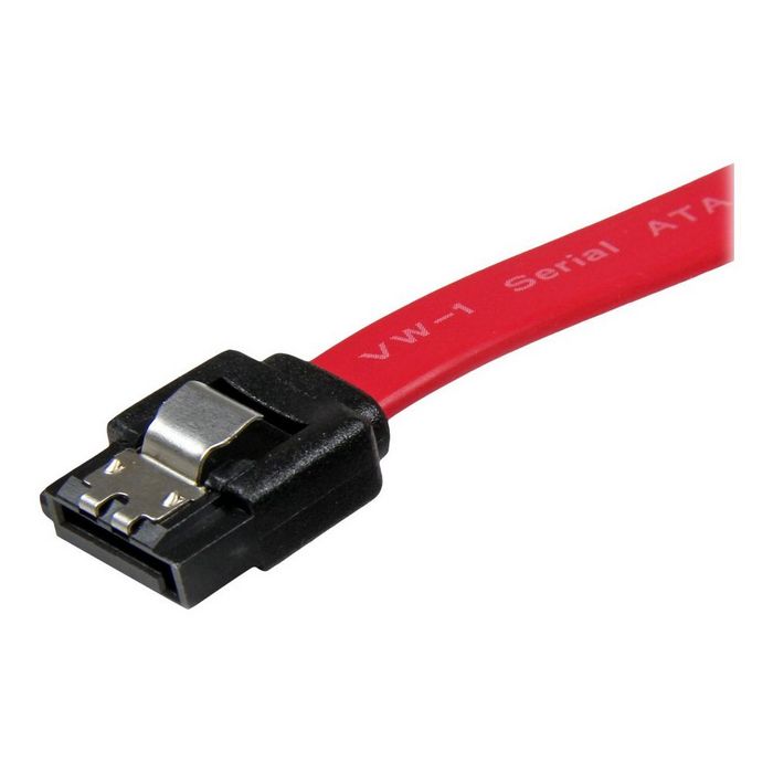 StarTech.com 12in Latching SATA Cable - SATA cable - Serial ATA 150/300/600 - SATA (R) to SATA (R) - 1 ft - latched - red - LSATA12 - SATA cable - 30 cm
 - LSATA12