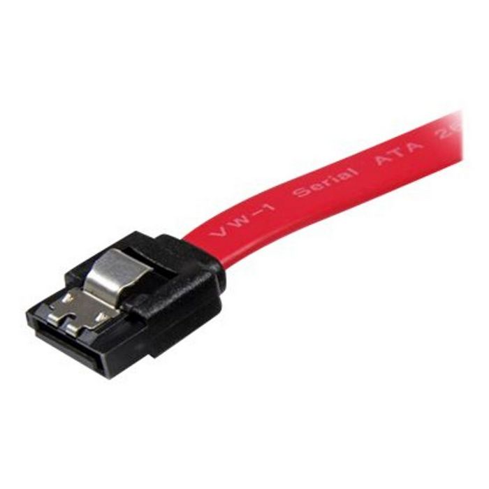 StarTech.com 18in Latching SATA Cable - SATA cable - Serial ATA 150/300/600 - SATA (R) to SATA (R) - 1.5 ft - latched - red - LSATA18 - SATA cable - 46 cm
 - LSATA18