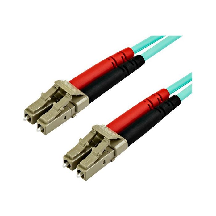 StarTech.com 10 m OM4 LC to LC Multimode Duplex Fiber Optic Patch Cable- Aqua - 50/125 - Fiber Optic Cable - 40/100Gb - LSZH (450FBLCLC10) - patch cable - 10 m - aqua
 - 450FBLCLC10
