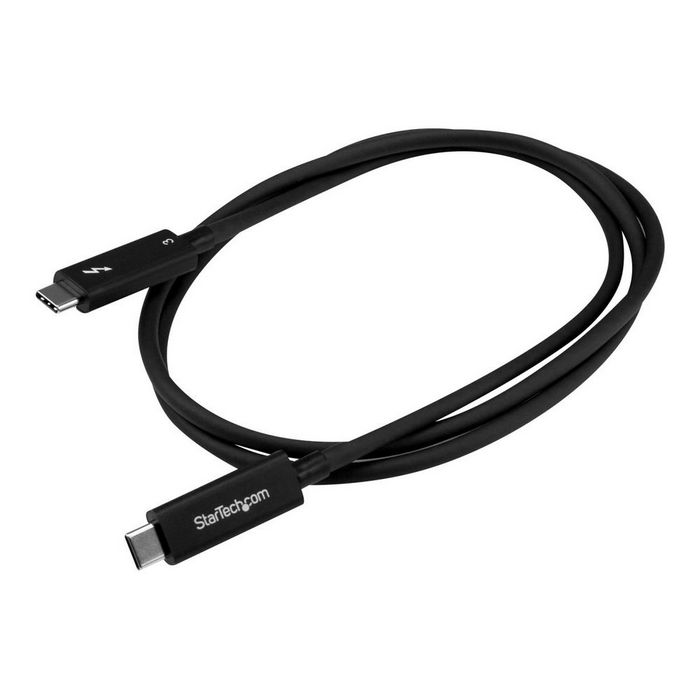 StarTech.com Active 40Gbps Thunderbolt 3 Cable - 3.3ft/1m - Black - 5k 60Hz/4k 60Hz - Certified TB3 Charger Cord w/ 100W Power Delivery (TBLT3MM1MA) - Thunderbolt cable - 1 m
 - TBLT3MM1MA