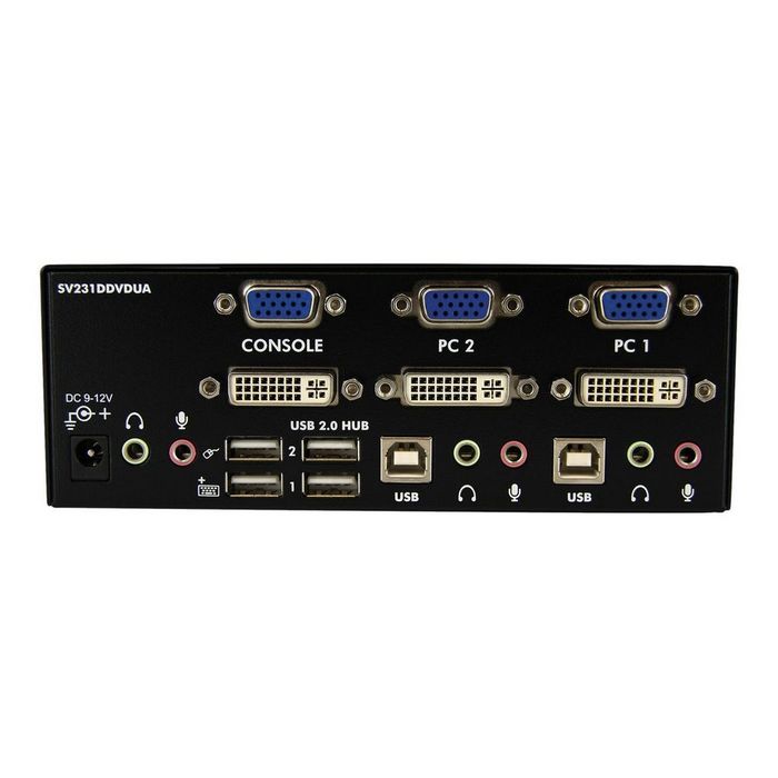 StarTech.com 2 Port KVM Switch - DVI and VGA w/ Audio and USB 2.0 Hub - Dual Monitor / Display / Screen KVM Switch - DVI VGA (SV231DDVDUA) - KVM / audio / USB switch - 2 ports
 - SV231DDVDUA