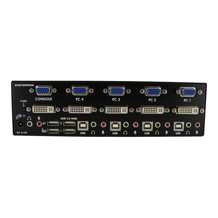 StarTech.com 4 Port DVI VGA Dual Monitor KVM Switch USB with Audio and USB 2.0 Hub (SV431DDVDUA) - KVM / audio / USB switch - 4 ports
 - SV431DDVDUA