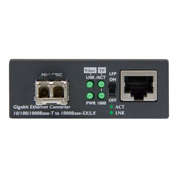 StarTech.com Multimode (MM) LC Fiber Media Converter for 10/100/1000 Network - 550m - Gigabit Ethernet - 850nm - with SFP Transceiver (MCM1110MMLC) - fiber media converter - 10Mb L - MCM1110MMLC