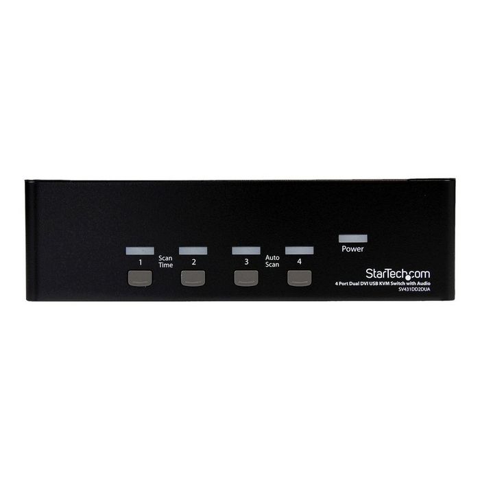 StarTech.com 4-Port Dual KVM Switch with Audio for DVI Computers - Built-in USB Hub (SV431DD2DUA) - KVM / audio / USB switch - 4 ports
 - SV431DD2DUA