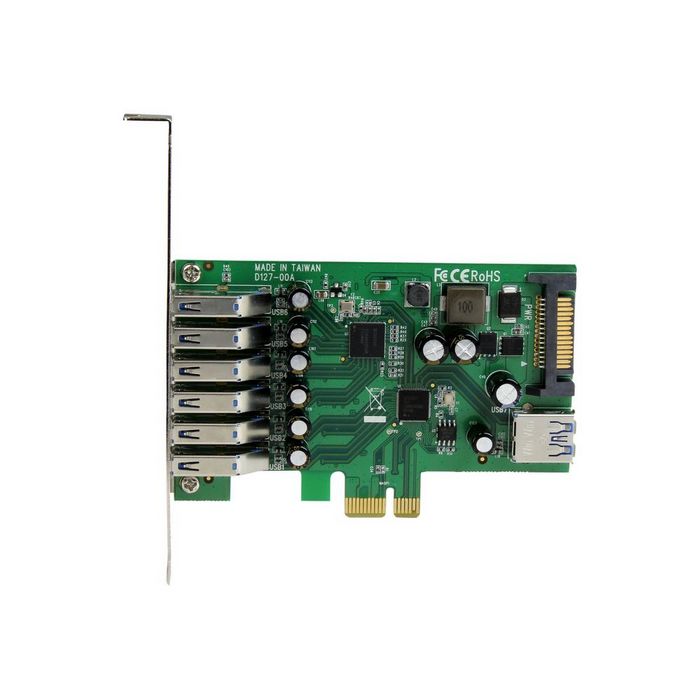 StarTech.com 7 Port PCI Express USB 3.0 Card - Standard &amp; Low-Profile - SATA Power - UASP Support - 1 Internal &amp; 6 External USB 3.0 Ports (PEXUSB3S7) - USB adapter - PCIe 2 - PEXUSB3S7
