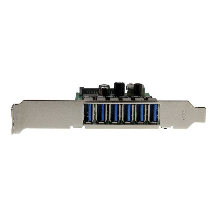 StarTech.com 7 Port PCI Express USB 3.0 Card - Standard &amp; Low-Profile - SATA Power - UASP Support - 1 Internal &amp; 6 External USB 3.0 Ports (PEXUSB3S7) - USB adapter - PCIe 2 - PEXUSB3S7