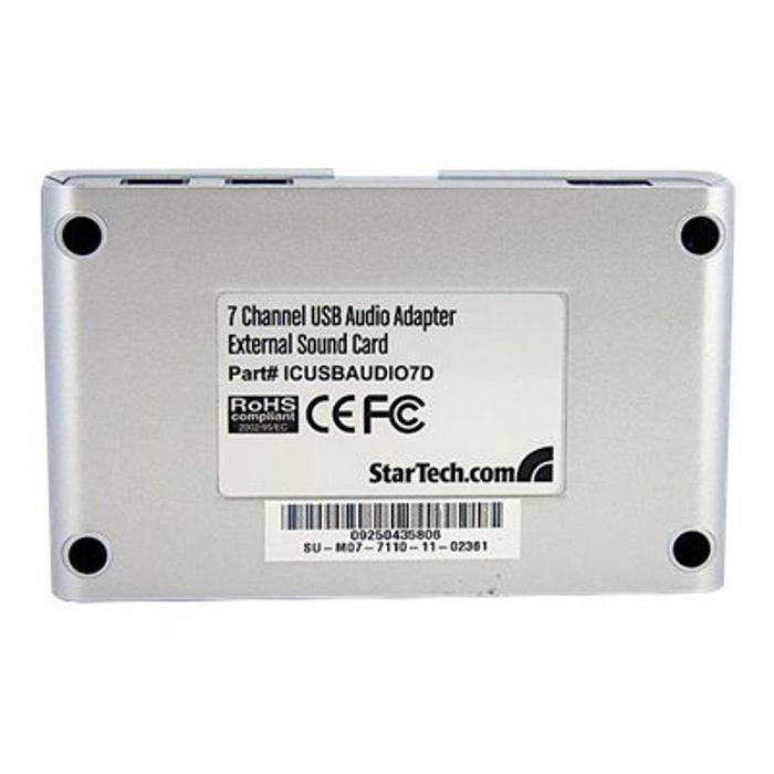 StarTech.com 7.1 USB Sound Card - External Sound Card for Laptop with SPDIF Digital Audio - Sound Card for PC - Silver (ICUSBAUDIO7D) - sound card
 - ICUSBAUDIO7D