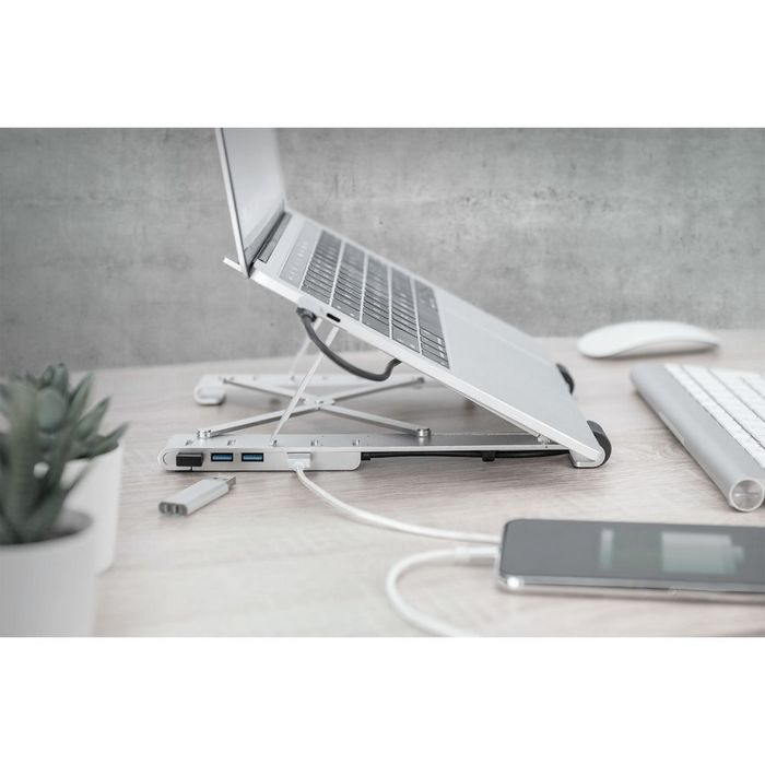 DIGITUS notebook stand with integrated USB-C™ Hub
 - DA-90424