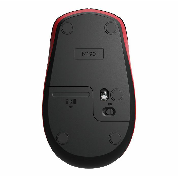 Logitech M190 Wireless Mouse, red