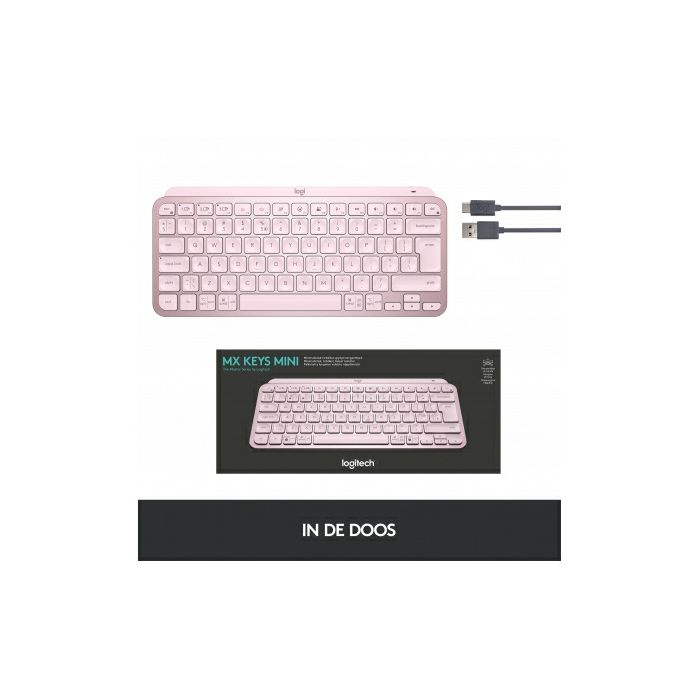 Logitech keyboard MX Keys Mini, pink color, SLO Mr.