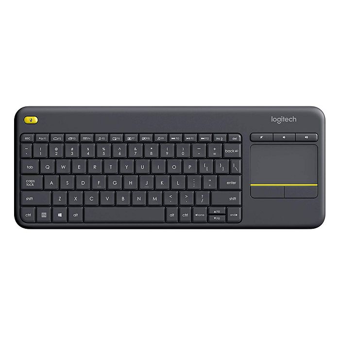 Logitech K400 Plus Wireless Touch Wireless Keyboard Black (Unifying, SLO Engraving)