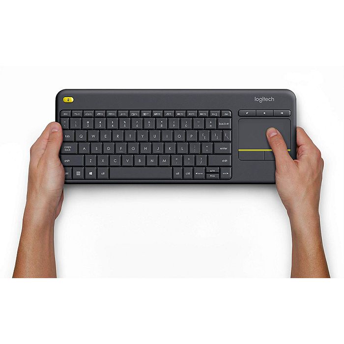 Logitech K400 Plus Wireless Touch Wireless Keyboard Black (Unifying, SLO Engraving)