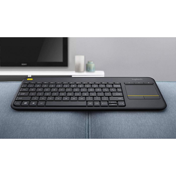 Logitech K400 Plus Wireless Touch Wireless Keyboard Black (Unifying, SLO Engraving)