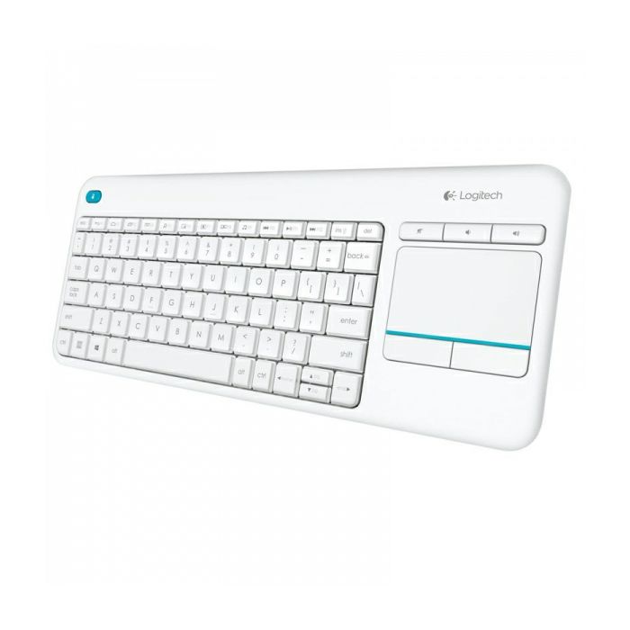 Logitech K400 Plus Wireless Touch Wireless Keyboard White (Unifying, SLO Engraving)