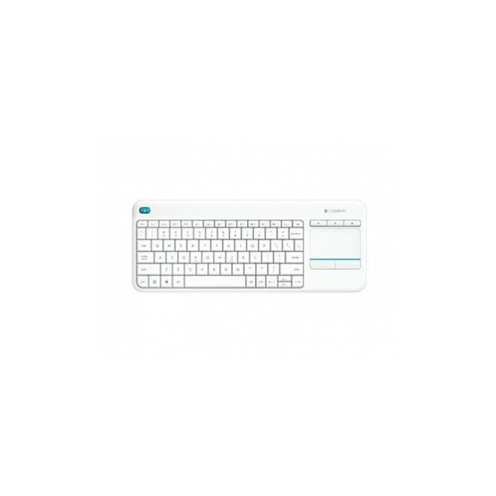 Logitech K400 Plus Wireless Touch Wireless Keyboard White (Unifying, SLO Engraving)