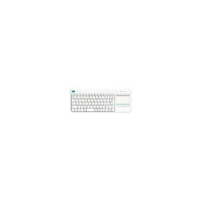 Logitech K400 Plus Wireless Touch Wireless Keyboard White (Unifying, SLO Engraving)