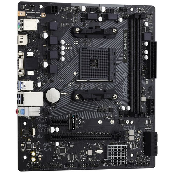 ASRock A520M-HVS, AMD A520 Mainboard - Socket AM4 90-MXBE60-A0UAYZ