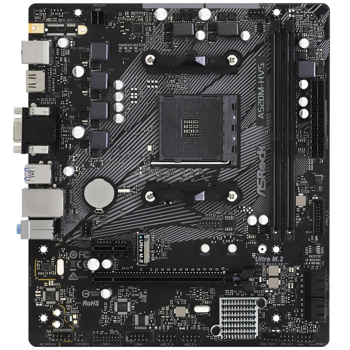 ASRock A520M-HVS, AMD A520 Mainboard - Socket AM4 90-MXBE60-A0UAYZ