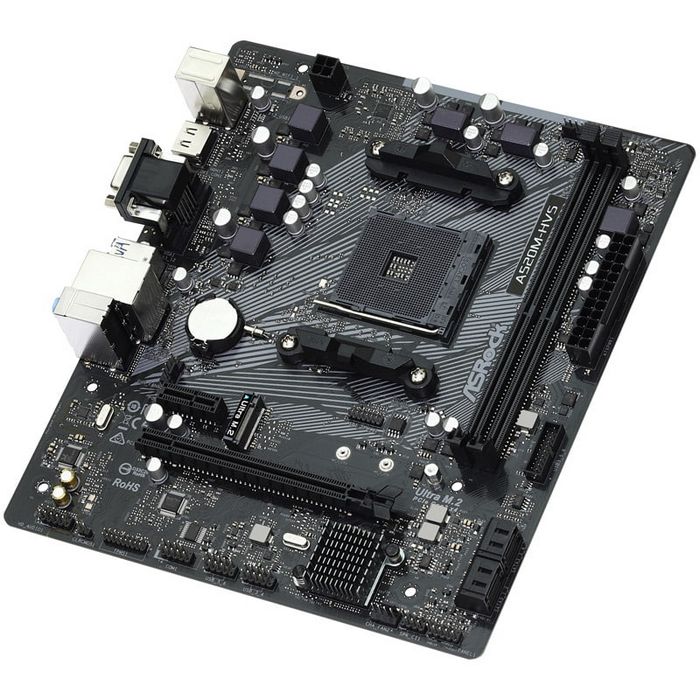 ASRock A520M-HVS, AMD A520 Mainboard - Socket AM4 90-MXBE60-A0UAYZ