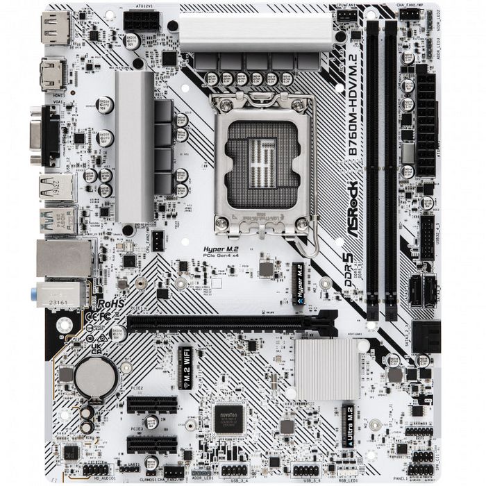 ASRock B760M-HDV/M.2, Intel B760 Mainboard - Sockel 1700, DDR5-90-MXBMJ0-A0UAYZ