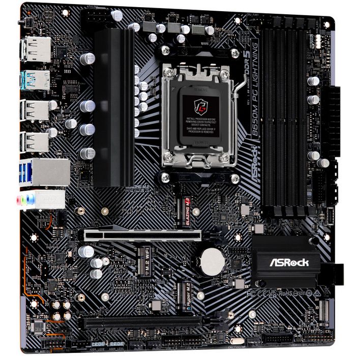 ASRock B650M PG Lightning, AMD B650 Mainboard - Sockel AM5, DDR5-90-MXBMV0-A0UAYZ