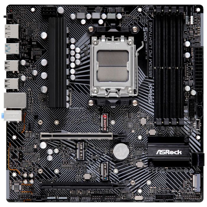 ASRock B650M PG Lightning, AMD B650 Mainboard - Sockel AM5, DDR5-90-MXBMV0-A0UAYZ