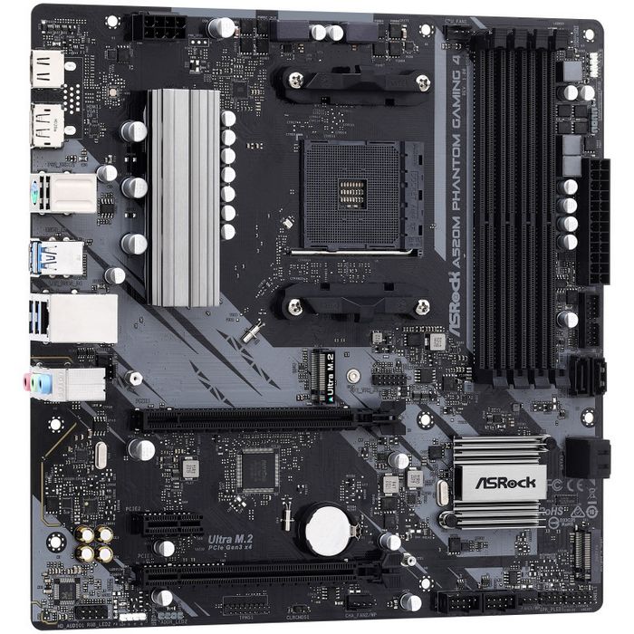 ASRock A520M Phantom Gaming 4 Mainboard - A520-Chipsatz, Sockel AM4, DDR4-90-MXBEK0-A0UAYZ