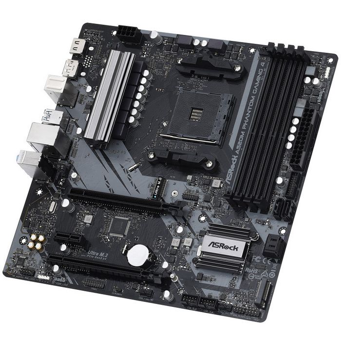 ASRock A520M Phantom Gaming 4 Mainboard - A520-Chipsatz, Sockel AM4, DDR4-90-MXBEK0-A0UAYZ