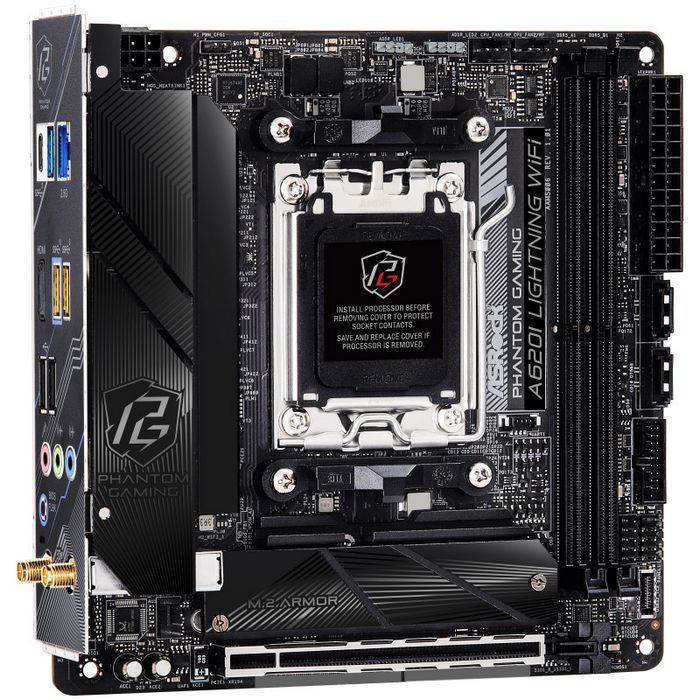 ASRock A620I Lightning WiFi Mainboard - A620-Chipsatz, Sockel AM5, DDR5-90-MXBMN0-A0UAYZ