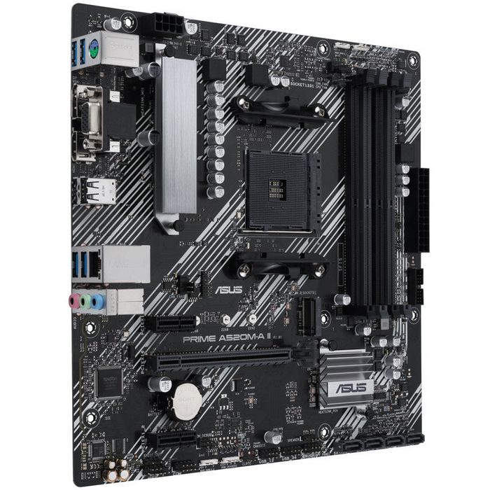 ASUS Prime A520M-A II/CSM, AMD A520 Mainboard, Socket AM4, DDR4 90MB17H0-M0EAYC