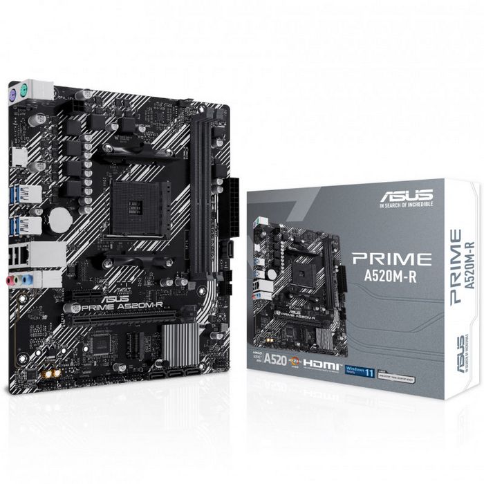 ASUS Prime A520M-R Mainboard - A520-Chipsatz, Sockel AM4, DDR4-90MB1H60-M0EAY0