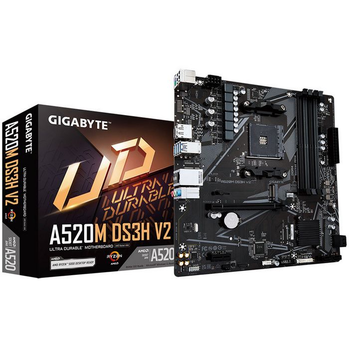 GIGABYTE A520M DS3H V2, AMD A520 Mainboard - Socket AM4 A520M DS3H V2