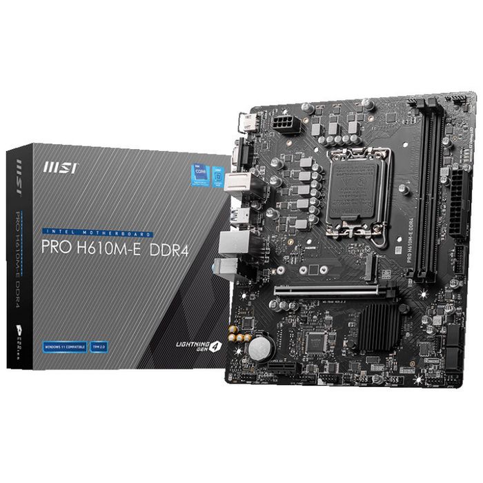 MSI Pro H610M-E DDR4, Intel H610 Mainboard - Socket 1700, DDR4 7D48-001R