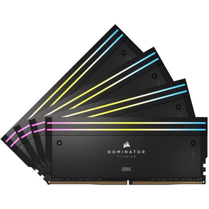 Corsair Dominator Titanium DDR5-6400, CL32, Intel XMP 3.0 - 64 GB Quad-Kit, black CMP64GX5M4B6400C32