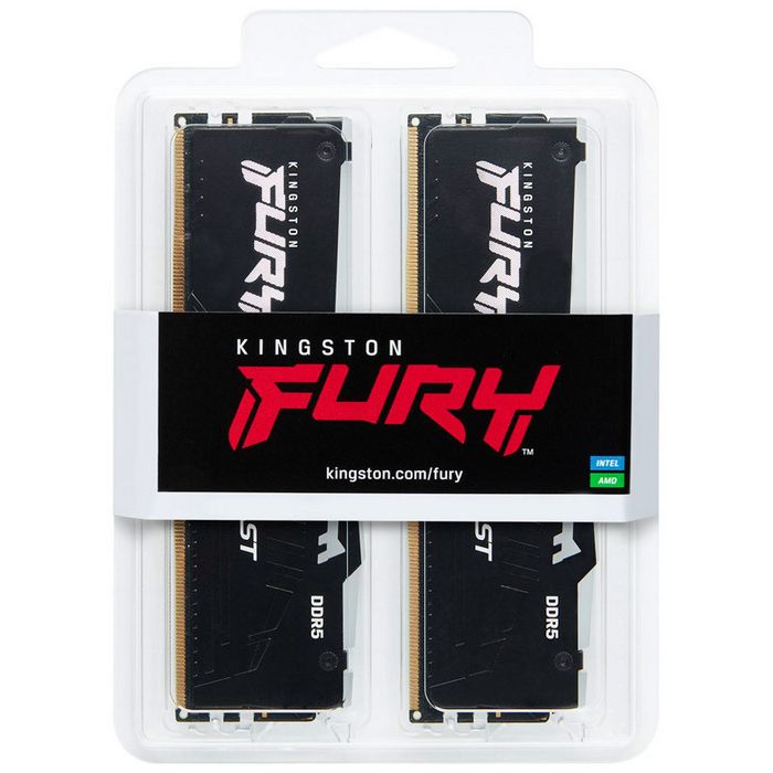 Kingston Fury Beast RGB, DDR5-6000, CL40, Intel XMP 3.0 - 16 GB Dual-Kit KF560C40BBAK2-16