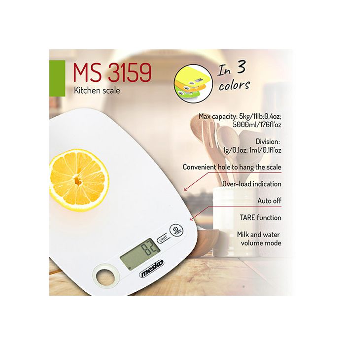 Powerful kitchen scale MS3159 white