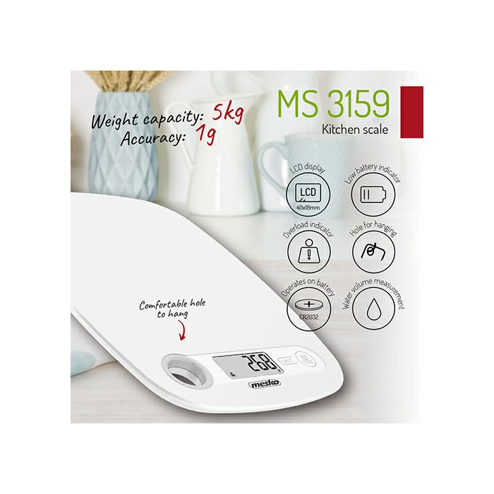 Powerful kitchen scale MS3159 white