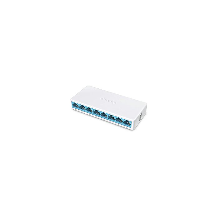 Mercusys 8-port mini Desktop preklopnik (Switch), 8×10/100M RJ45 ports, plastično kućište