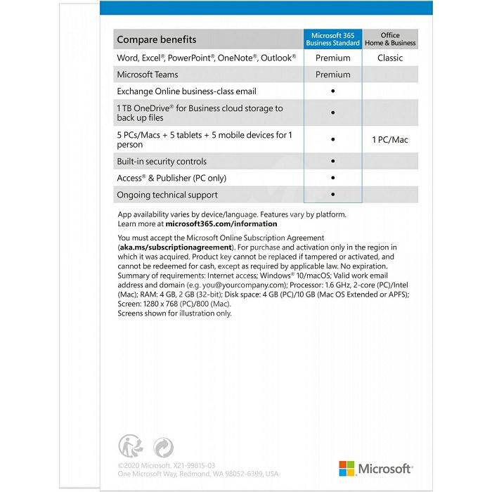Microsoft 365 Business Standard - Slovenian - 1 year subscription