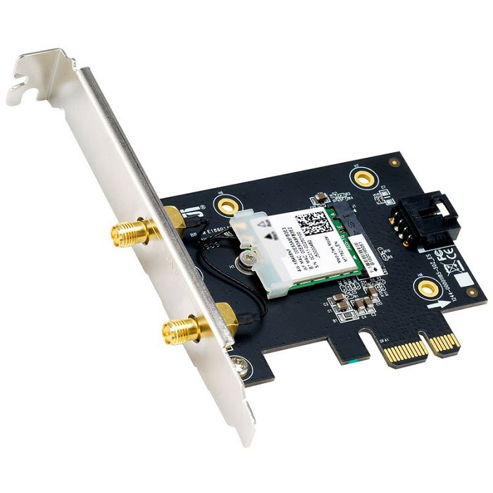 ASUS PCE-AX1800, 2.4GHz/5GHz WLAN, Bluetooth 5.2 LE, PCIe 2.0 x1 90IG07A0-MO0B00