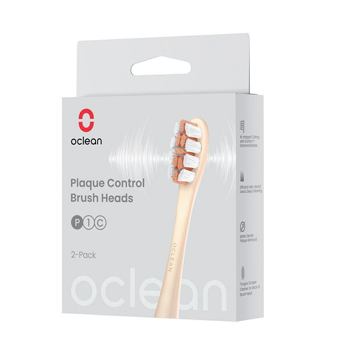 Oclean P1C8 Plaque Control two attachments for an electric toothbrush, cream