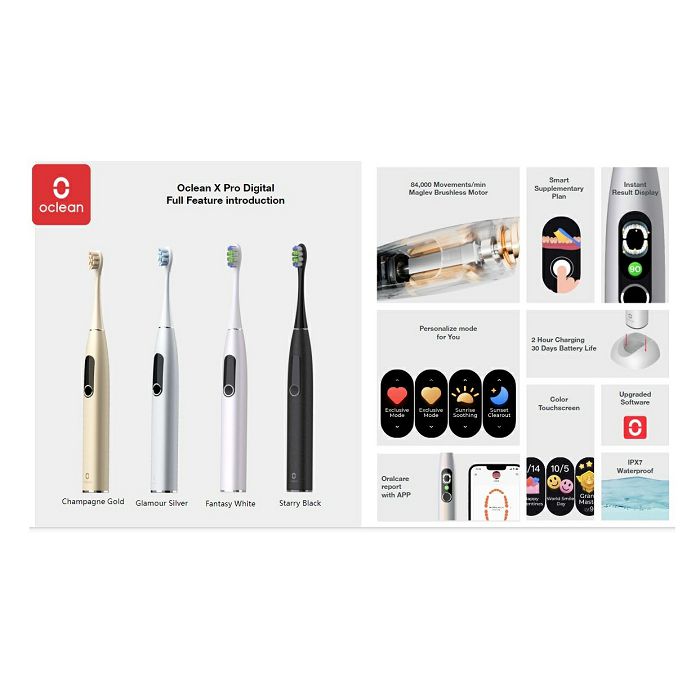 Oclean XPRO digital electric sonic toothbrush gold