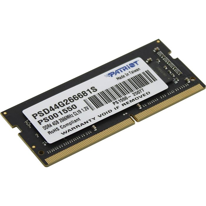 Patriot Signature Line 4GB DDR4-2666 SODIMM PC4-21300 CL19, 1.2V