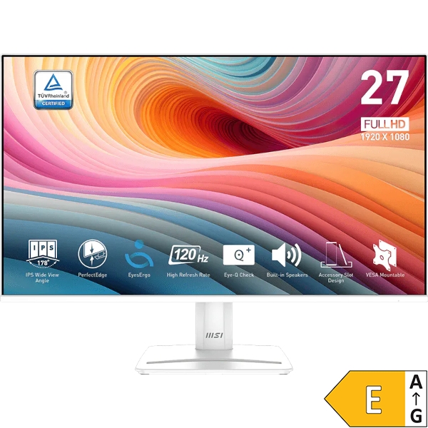 Monitor MSI PRO MP275W E2 27" / FHD / 120Hz / 1ms (MPRT) (white)