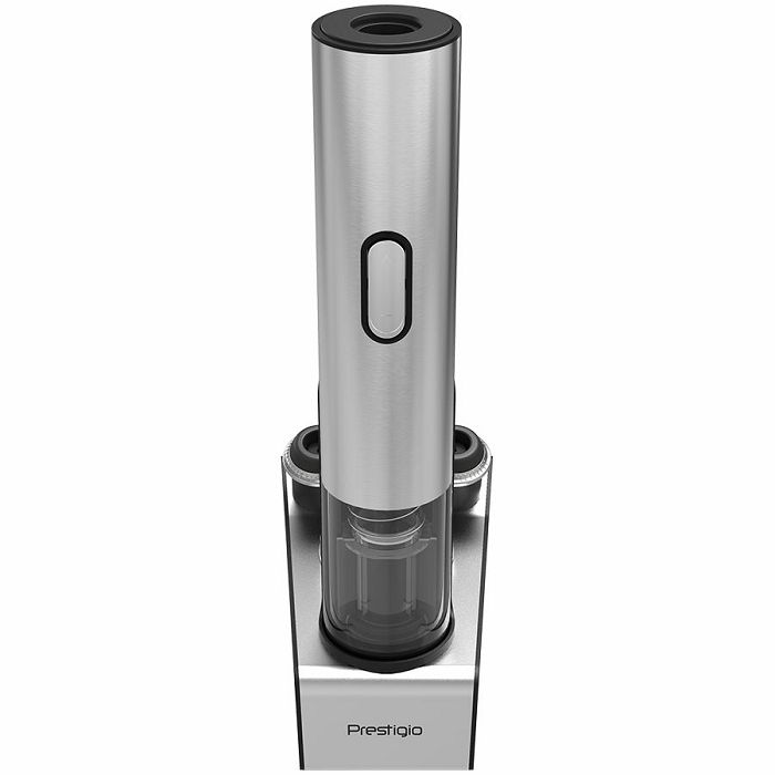 Prestigio Garda, smart wine opener, simple operation with 2 buttons, aerator, vacuum stopper preserver, foil cutter, opens up to 50 bottles wihout recharging, premium design, 500mAh battery, Dimension