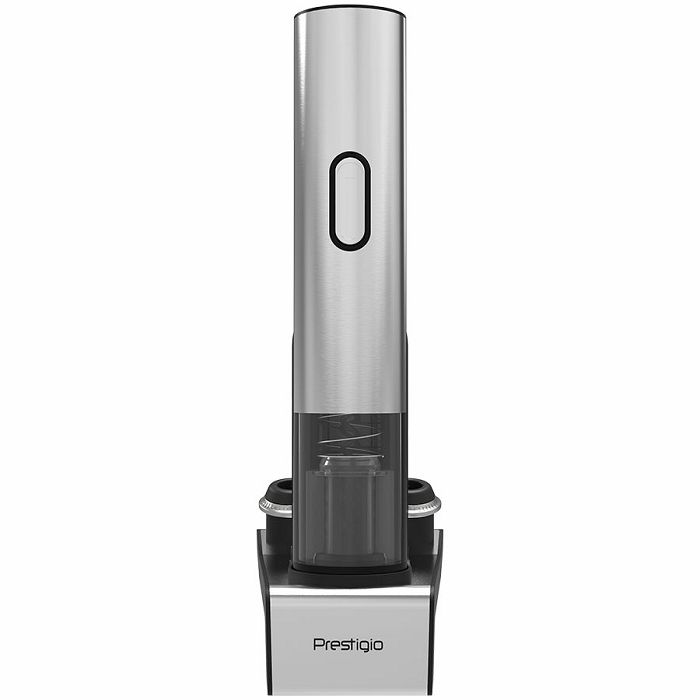 Prestigio Garda, smart wine opener, simple operation with 2 buttons, aerator, vacuum stopper preserver, foil cutter, opens up to 50 bottles wihout recharging, premium design, 500mAh battery, Dimension