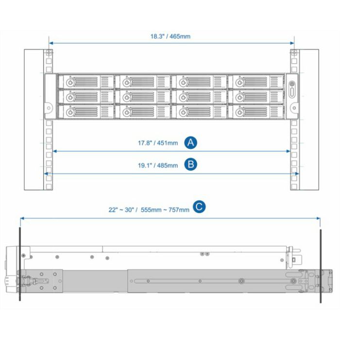 QNAP rail kit for 2U NASs