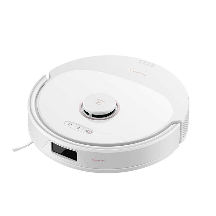 Roborock Q8 Max+ robot vacuum cleaner with self-emptying station, white.