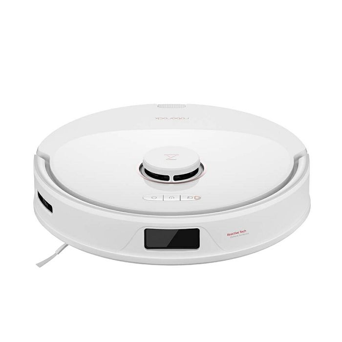 Roborock Q8 Max+ robot vacuum cleaner with self-emptying station, white.