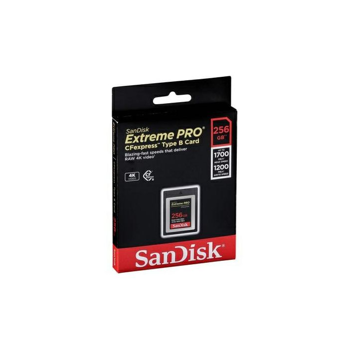 SanDisk Extreme PRO CFexpress Type B, 256GB, 1700MB/s Read, 1200MB/s Write